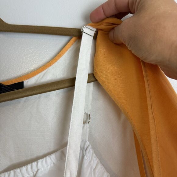 Ashley Stewart 2 Piece Linen Blend Dress White And Orange Womens Size 22 - Picture 9 of 13